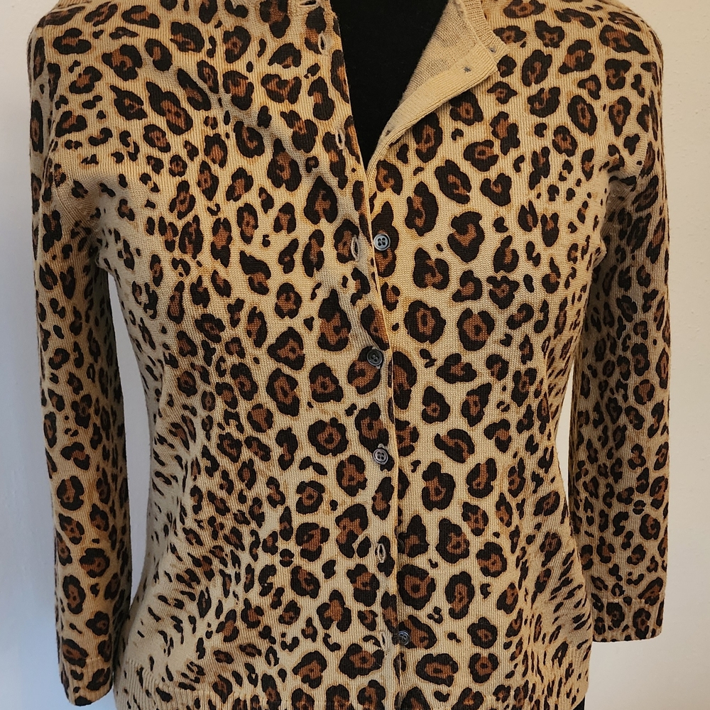 J. Crew Leopard Print Cardigan